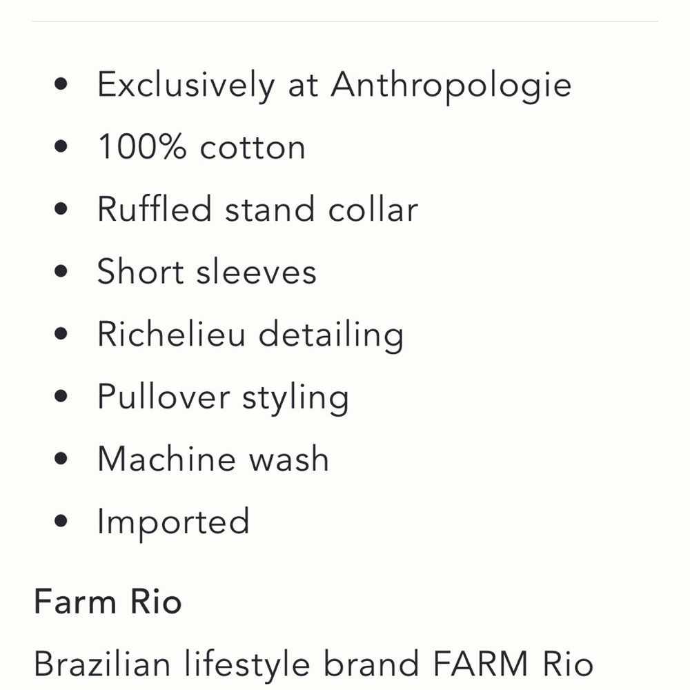 New With Tags Farm Rio for  Anthropologie. - Picture 3 of 7
